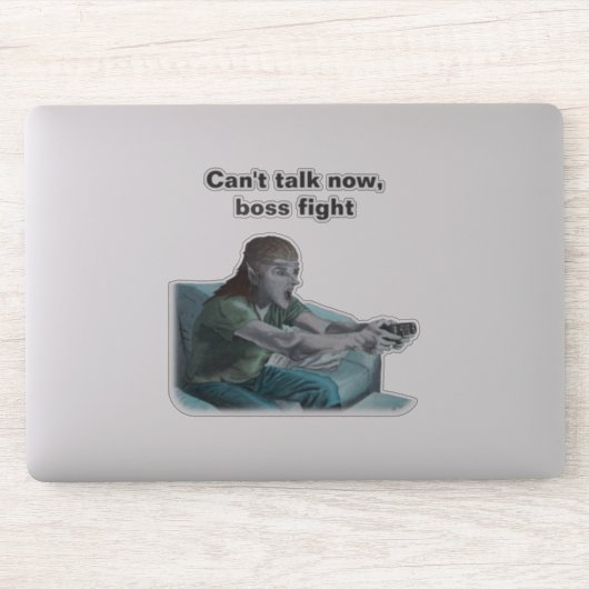 Elf Video Gamer Boss Fight Fantasy Art Sticker (Computer)