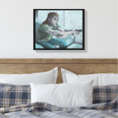 Elf Video Gamer Boss Fight Fantasy Canvas Print Leinwanddruck (Insitu (Schlafzimmer))