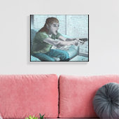 Elf Video Gamer Boss Fight Fantasy Canvas Print Leinwanddruck (Insitu (Wohnzimmer))