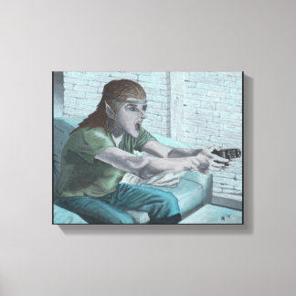 Elf Video Gamer Boss Fight Fantasy Canvas Print Leinwanddruck