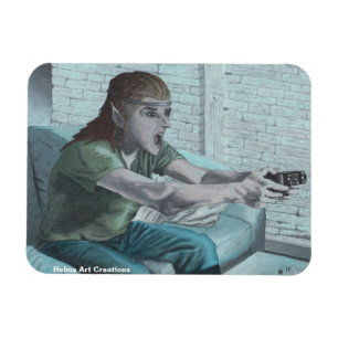 Elf Video Gamer Refigerator Magnet