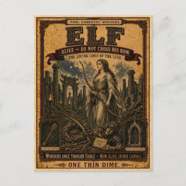 Elf, Vintage Zirkusmonster Postkarte