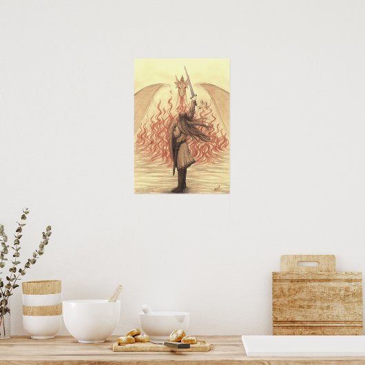 Elf vs Dragon Poster (Küche)