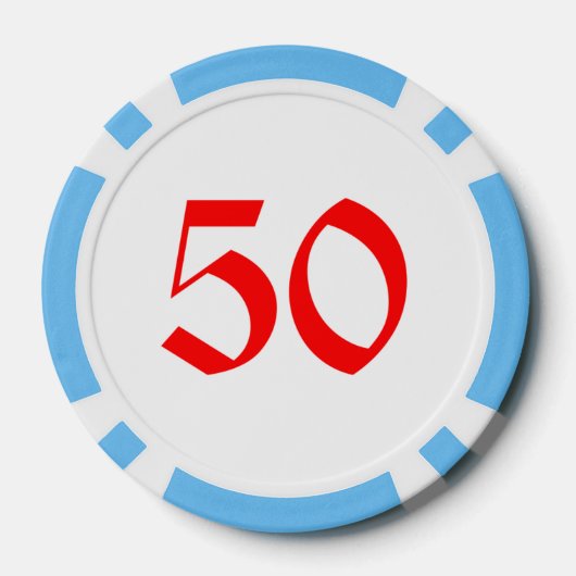 Elf w Polka Dot Geschenk blauer 50 gestreifter Pok Pokerchips (Rückseite)