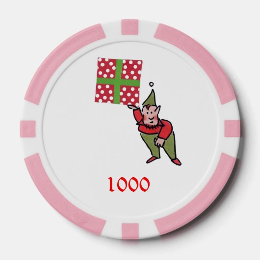 Elf w Polka Dot Geschenk Rosa 1000 gestreifter Pok Pokerchips (Vorderseite)