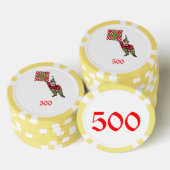 Elf w Polka Dot Gift gelb 500 gestreifter Poker Ch Pokerchips (Stapel)