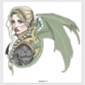 Elf Warrior Dragon Fantasy Aufkleber (Blatt)