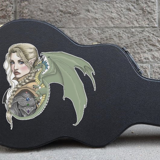 Elf Warrior Dragon Fantasy Aufkleber