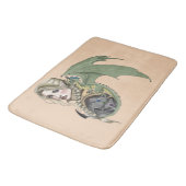 Elf Warrior Dragon Fantasy Badematte (Schrägansicht)