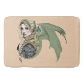 Elf Warrior Dragon Fantasy Badematte (Vorderseite)