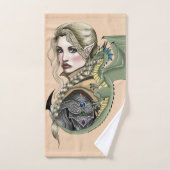 Elf Warrior Dragon Fantasy Badhandtuch Set (Handtuch)
