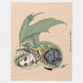 Elf Warrior Dragon Fantasy Fleecedecke (Vorderseite)