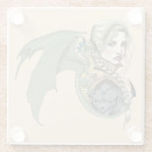 Elf Warrior Dragon Fantasy Glasuntersetzer (Rückseite)