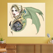 Elf Warrior Dragon Fantasy Leinwanddruck (Insitu (Wohnzimmer))