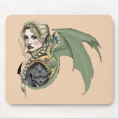 Elf Warrior Dragon Fantasy Mousepad (Vorne)