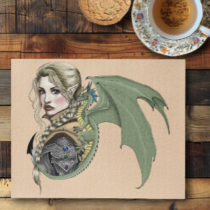 Elf Warrior Dragon Fantasy Puzzle