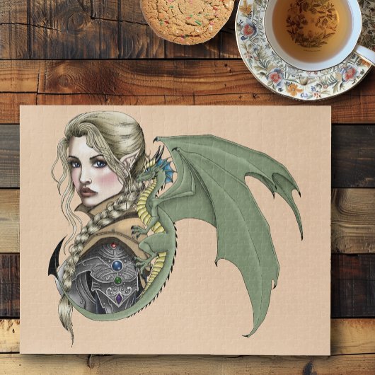 Elf Warrior Dragon Fantasy Puzzle