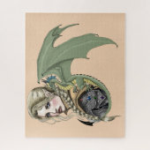 Elf Warrior Dragon Fantasy Puzzle (Vertikal)