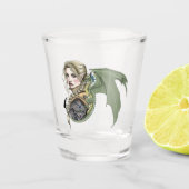 Elf Warrior Dragon Fantasy Schnapsglas (Vorderseite)