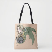 Elf Warrior Dragon Fantasy Tasche (Vorderseite)