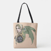 Elf Warrior Dragon Fantasy Tasche (Rückseite)
