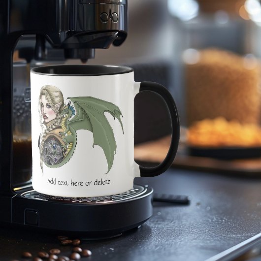 Elf Warrior Dragon Fantasy Tasse
