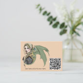 Elf Warrior Dragon Fantasy Visitenkarte (Stehend Vorderseite)