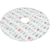 Elf-Wäschemuster Polyester Weihnachtsbaumdecke (Schrägansicht)