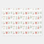 Elf-Wäschestoff-Muster Geschenkpapier Set (Vorderseite 3)