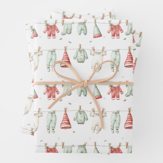 Elf-Wäschestoff-Muster Geschenkpapier Set (Beispiel)
