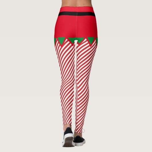 Elf Weihnachten Niedlichen Candy Streifen für Elfe Leggings (Rückseite)