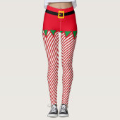 Elf Weihnachten Niedlichen Candy Streifen für Elfe Leggings (Vorderseite)