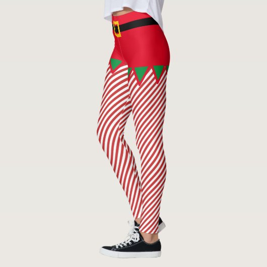 Elf Weihnachten Niedlichen Candy Streifen für Elfe Leggings (Links)