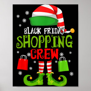 Elf Weihnachten Schwarz Einkaufen Lustig Freitag E Poster