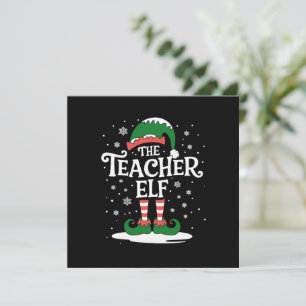 Elf-Weihnachtsfamilie als Lehrerin Feiertagskarte