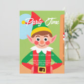 Elf Weihnachtsfeier Einladung (Stehend Vorderseite)