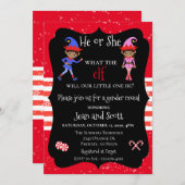 Elf Weihnachtsgeschlecht offenbart ethnische Zugeh Einladung (Vorne/Hinten)