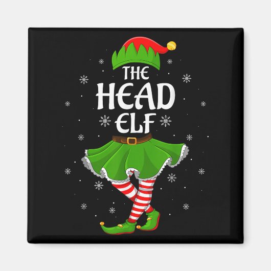 Elf Weihnachtsmädchen Frauen Elf Squad Xm Magnet (Vorne)