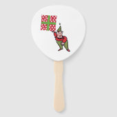 Elf With Polka Dot Gift paddle hand fans Fächer (Rückseite)
