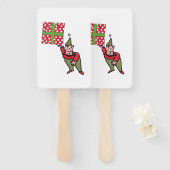 Elf With Polka Dot Gift rectangle hand fans Fächer (Vorne und Hinten)
