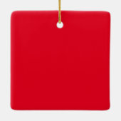 Elf With Polka Dot Gift square ceramic ornament (Rückseite)