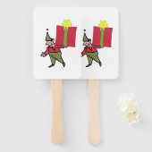 Elf With Red Box rectangle hand fans Fächer (Vorne und Hinten)