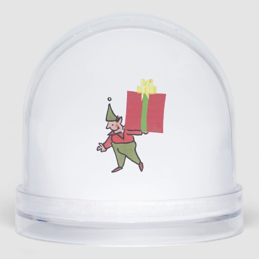 Elf With Red Box snow globe Schneekugeln (Vorderseite)