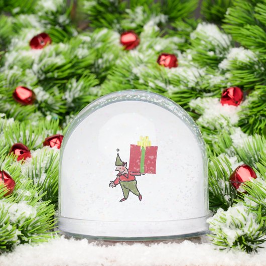 Elf With Red Box snow globe Schneekugeln (Weihnachten)