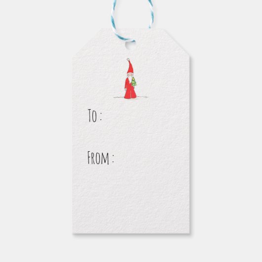 Elf with Tree Geschenkanhänger (Rückseite)