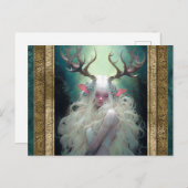 Elf Woman mit antlers Fantasy Art Postkarte (Vorne/Hinten)
