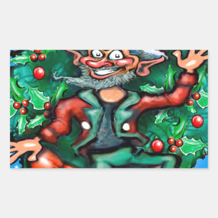 Elf Wreath Rechteckiger Aufkleber