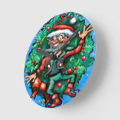 Elf Wreath Runde Wanduhr (Winkel)