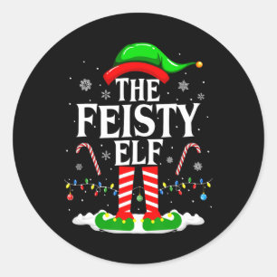 Elf Xmas Funny Matching Family Group Ch Runder Aufkleber