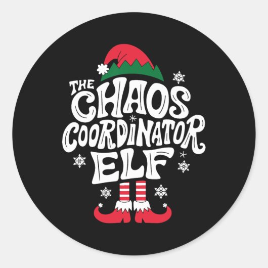 Elf Xmas Pajama Gift M Runder Aufkleber (Vorderseite)